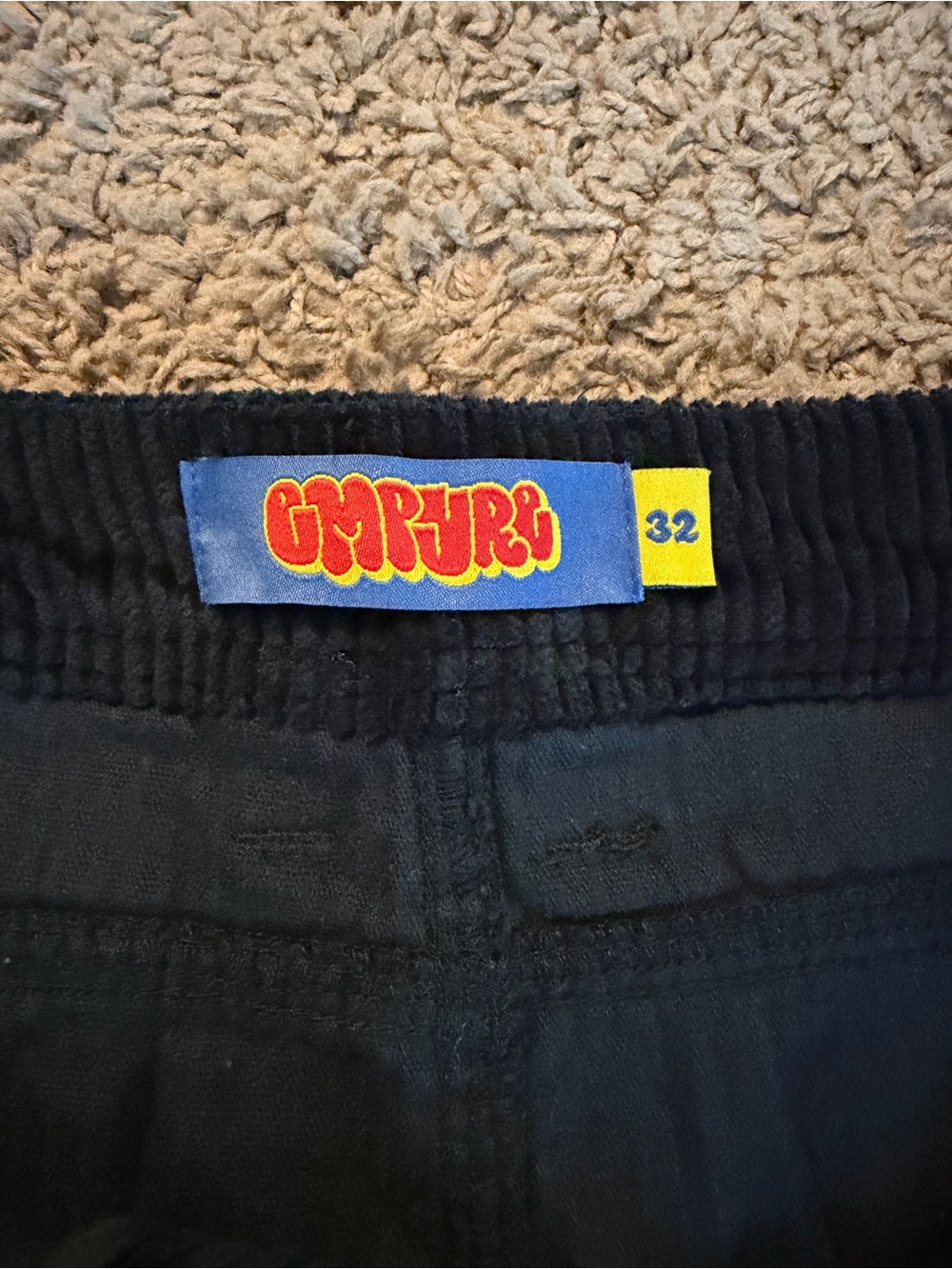 Empyre Black Corduroy Pants with Embroidered Logo Patches - Picture 4 of 4